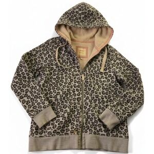 BODEN Womens Leopard Print Hoodie Hooded Jacket Sz UK 12 US 8 Medium